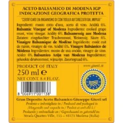 Gourmet Shop -Gourmet Shop balsamic vinegar of modena pgi 4 gold medals giusti 250ml 1