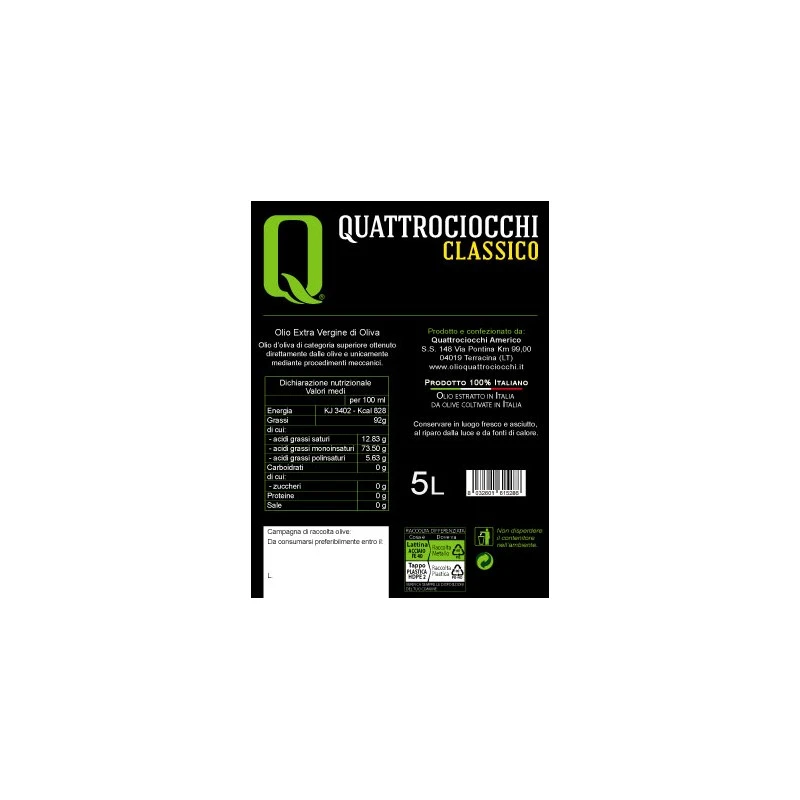 QuattrociocchiExtra Virgin Olive Oil Classico Can 5l 2 QuattrociocchiExtra Virgin Olive Oil Classico Can 5l - Image 2