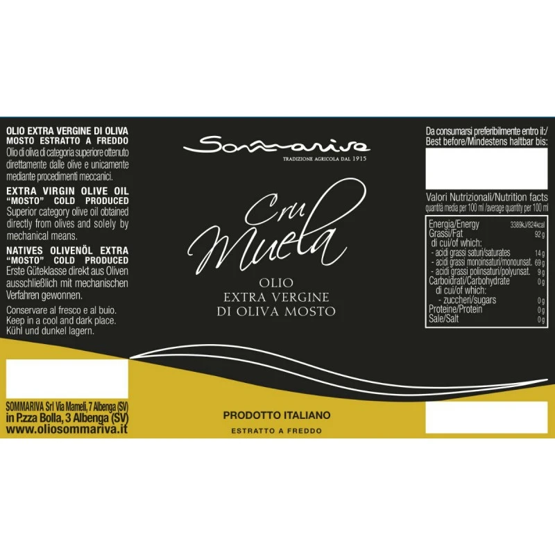 SommarivaExtra Virgin Olive Oil Cru Muela Bag In Box 2l 2 SommarivaExtra Virgin Olive Oil Cru Muela Bag In Box 2l - Image 2