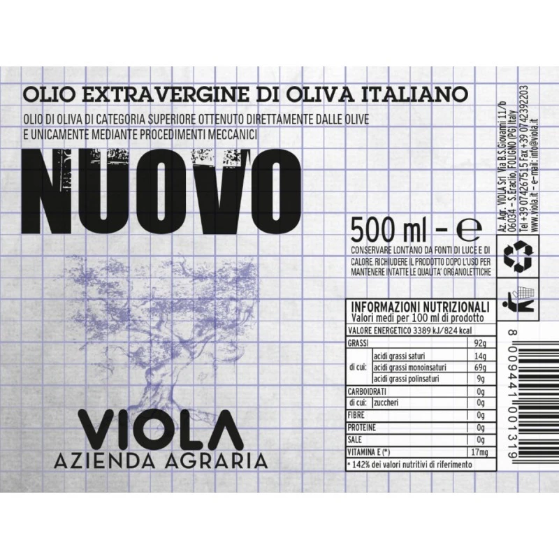 ViolaExtra Virgin Olive Oil Nuovo 500ml 2 ViolaExtra Virgin Olive Oil Nuovo 500ml - Image 2