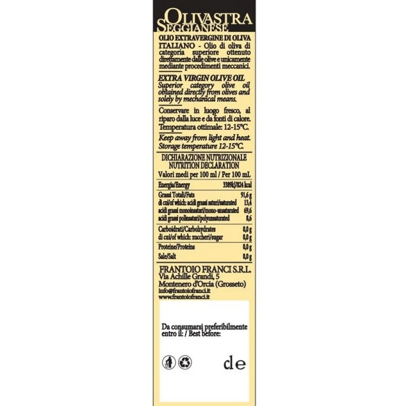 FranciExtra Virgin Olive Oil Olivastra Seggianese 500ml 2 FranciExtra Virgin Olive Oil Olivastra Seggianese 500ml - Image 2