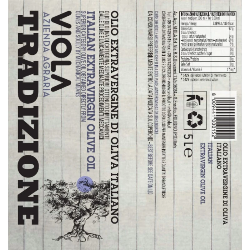 ViolaExtra Virgin Olive Oil Tradizione Can 5l 2 ViolaExtra Virgin Olive Oil Tradizione Can 5l - Image 2